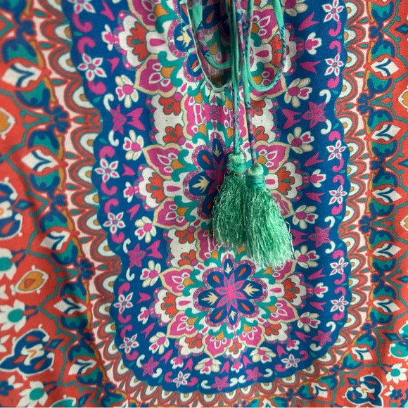 Feathers by Tolani lightweight boho colorful dress size XL flowy modal - Picture 3 of 8